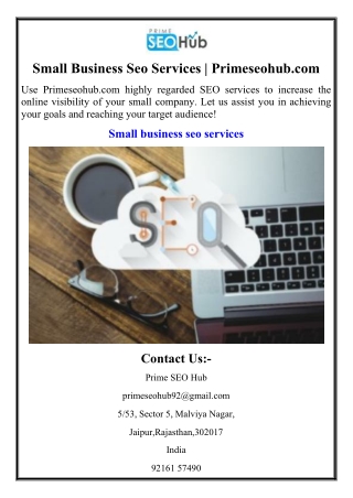 small business seo services primeseohub com