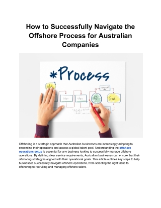 How to Successfully Navigate the Offshore Process for Australian Companies (1)