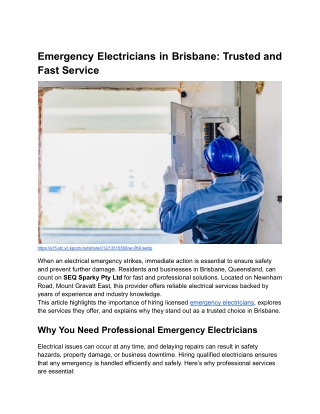 BLOG 2 _ MONTH 2 _ Emergency Electricians in Brisbane_ Trusted and Fast Service