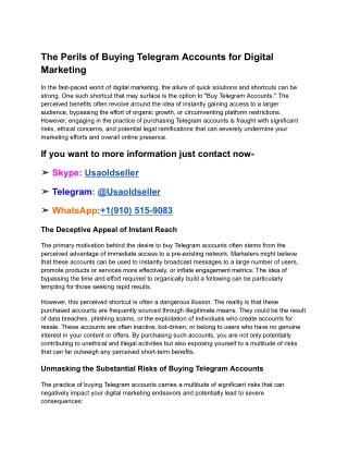 The Perils of Buying Telegram Accounts for Digital Marketing