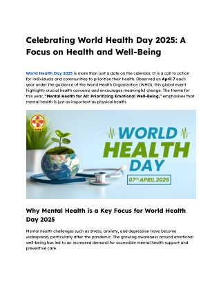 Celebrating World Health Day 2025_ A Focus on Health and Well-Being