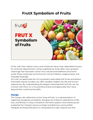 Frut X Symbolism of Fruits