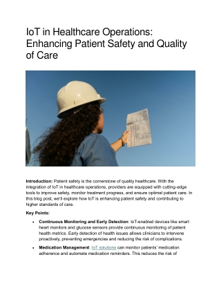 IoT in Healthcare Operations