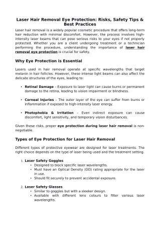 Laser Hair Removal Eye Protection: Risks, Safety Tips & Best Practices