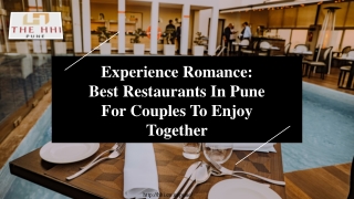 Experience Romance Best Restaurants In Pune For Couples To Enjoy Together