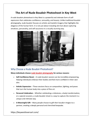The Art of Nude Boudoir Photoshoot in Key West