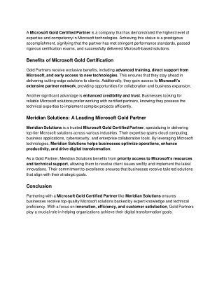Why Are Microsoft Gold Certified Partners the Best in Technology Solutions?