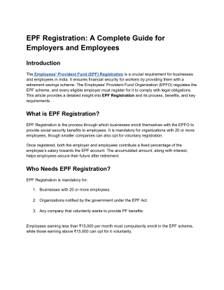 epf registration a complete guide for employers