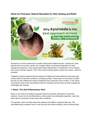 herbs for psoriasis natural remedies for skin