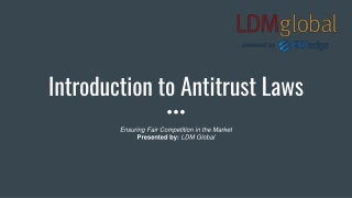 Introduction to Antitrust Laws