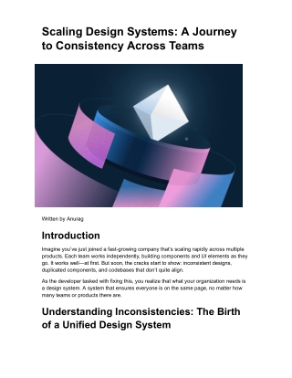 scaling design systems a journey to consistency