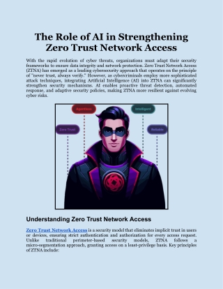 The Role of AI in Strengthening Zero Trust Network Access