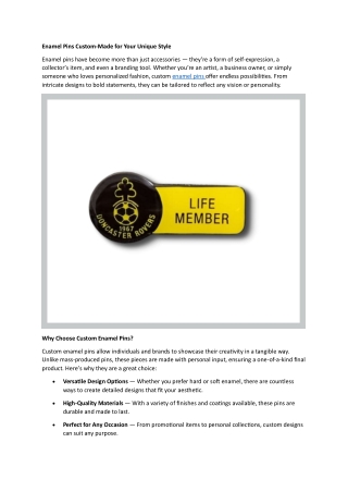 enamel pins custom made for your unique style