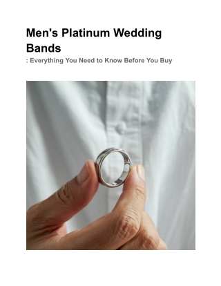 How to Find the Perfect Men’s Platinum Wedding Band
