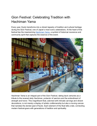 Gion Festival_ Celebrating Tradition with Hachiman Yama