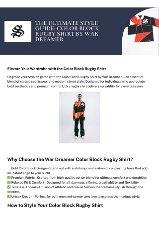 The Ultimate Style Guide: Color Block Rugby Shirt by War Dreamer
