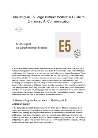 Multilingual E5 Large Instruct Models_ A Guide to Enhanced AI Communication