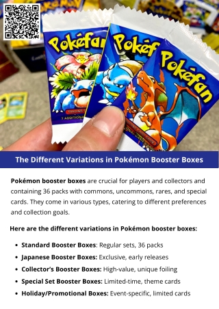 the different variations in pok mon booster boxes