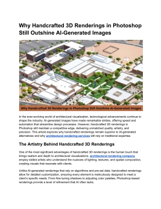 why handcrafted 3d renderings in photoshop still