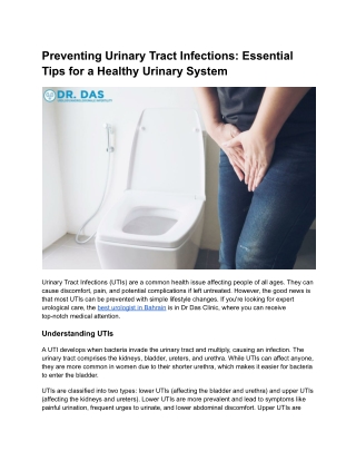 Preventing Urinary Tract Infections_ Essential Tips for a Healthy Urinary System