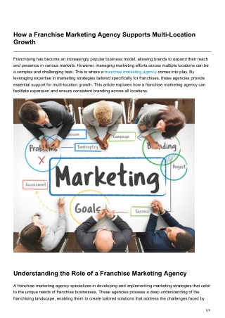 How a Franchise Marketing Agency Supports Multi-Location Growth