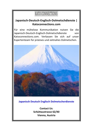 Japanisch-Deutsch-Englisch-Dolmetschdienste  Katoconnections.com
