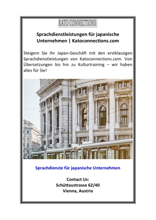 Sprachdienstleistungen für japanische Unternehmen  Katoconnections.com