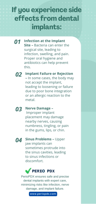 What are the side effects of Tooth implants?