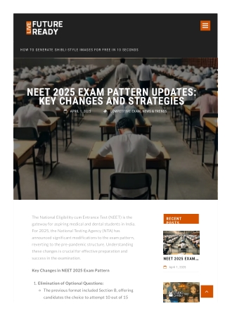 NEET 2025 exam pattern updates Key changes and strategies