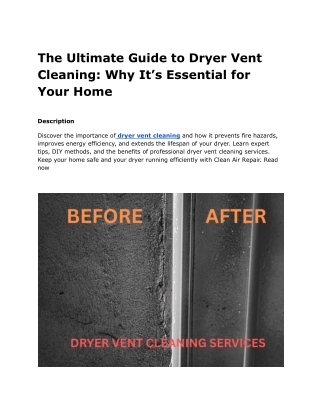 the ultimate guide to dryer vent cleaning
