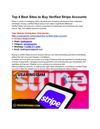 Top 4 Best Sites to Buy Verified Stripe Accounts