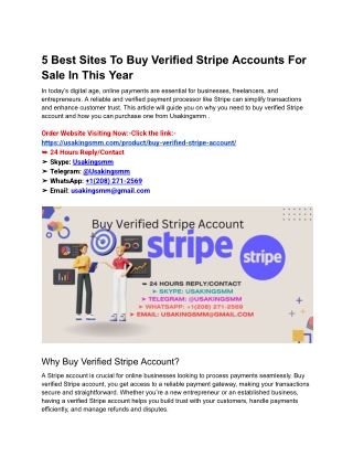 5 Best Sites To Buy Verified Stripe Accounts For Sale In This Year