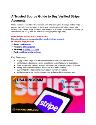 a trusted source guide to buy verified stripe