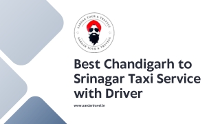 Best Chandigarh to Srinagar Taxi Service With Driver