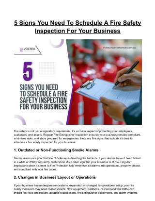 5 Signs You Need To Schedule A Fire Safety Inspection For Your Business