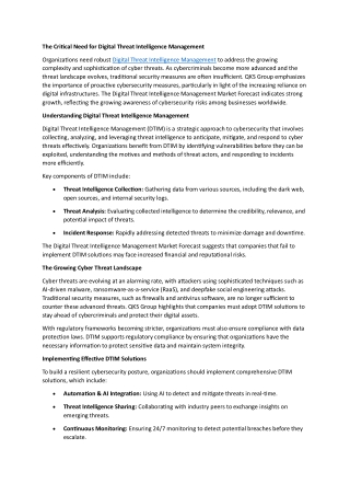 The Critical Need for Digital Threat Intelligence Management