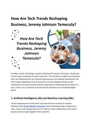 Insights from Jeremy Johnson Temecula on AI and Automation's Impact on Business