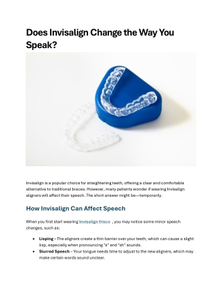 does invisalign change the way you speak
