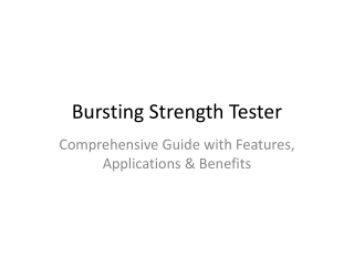Bursting Strength Tester: Ensuring Material Durability & Quality