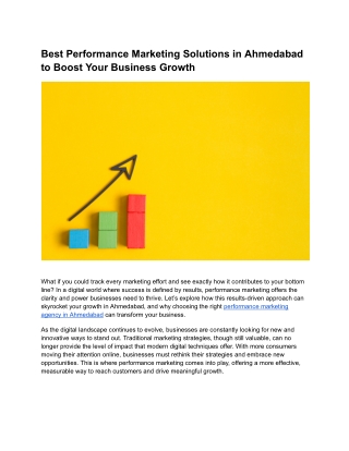 best performance marketing solutions in ahmedabad