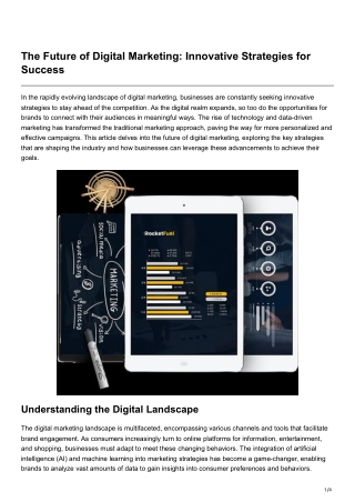 The Future of Digital Marketing Innovative Strategies for Success