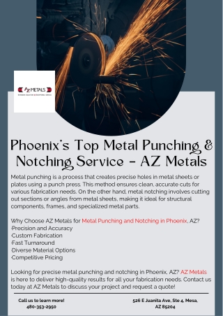 Phoenix’s Top Metal Punching & Notching Service – AZ Metals