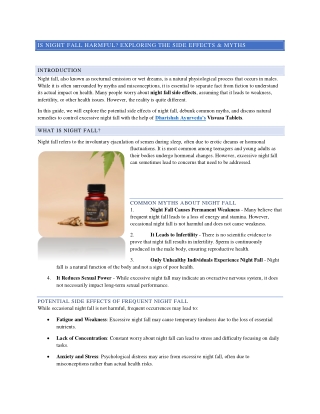 is night fall harmful exploring the side effects