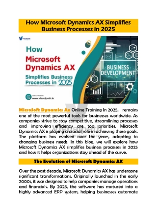 how microsoft dynamics ax simplifies