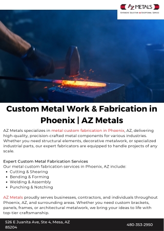 Custom Metal Work & Fabrication in Phoenix | AZ Metals