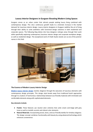 Luxury Interior Designers in Gurgaon | Chalk Studio