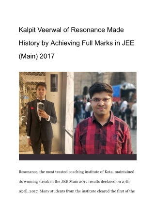 kalpit veerwal of resonance made
