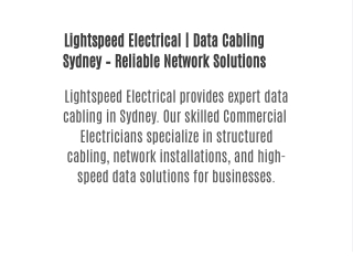 lightspeed electrical data cabling sydney