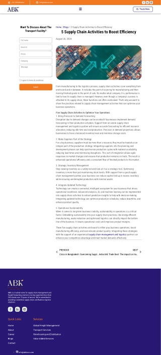 Supply Chain Activities: Leading Practices for Optimal Efficiency