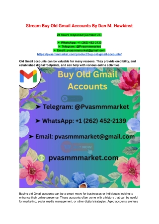 stream buy old gmail accounts by dan m hawkinst